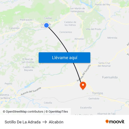 Sotillo De La Adrada to Alcabón map