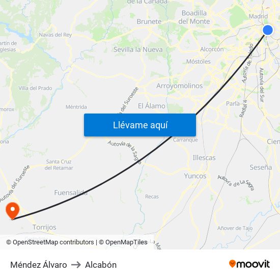 Méndez Álvaro to Alcabón map