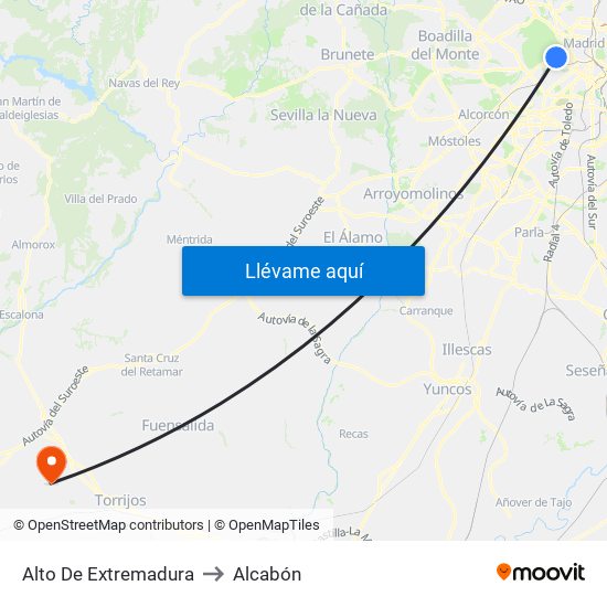 Alto De Extremadura to Alcabón map