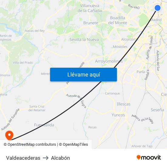 Valdeacederas to Alcabón map