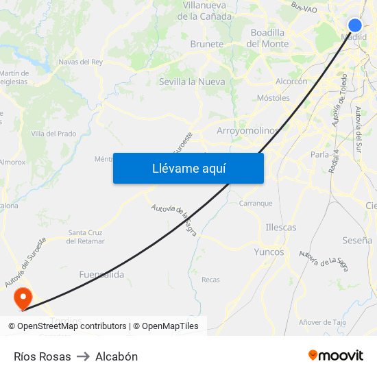 Ríos Rosas to Alcabón map