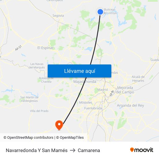 Navarredonda Y San Mamés to Camarena map