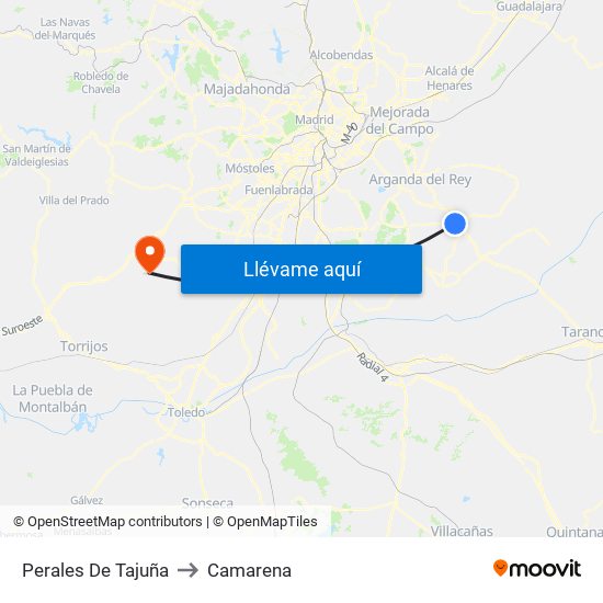 Perales De Tajuña to Camarena map