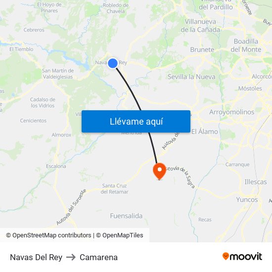 Navas Del Rey to Camarena map
