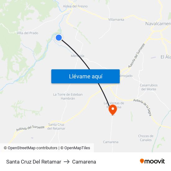 Santa Cruz Del Retamar to Camarena map