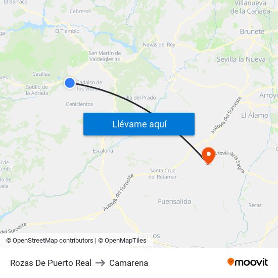 Rozas De Puerto Real to Camarena map