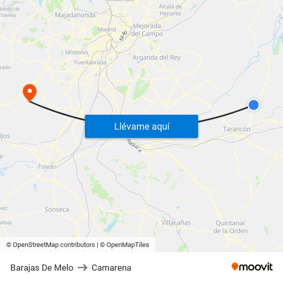 Barajas De Melo to Camarena map
