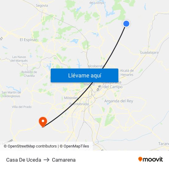 Casa De Uceda to Camarena map