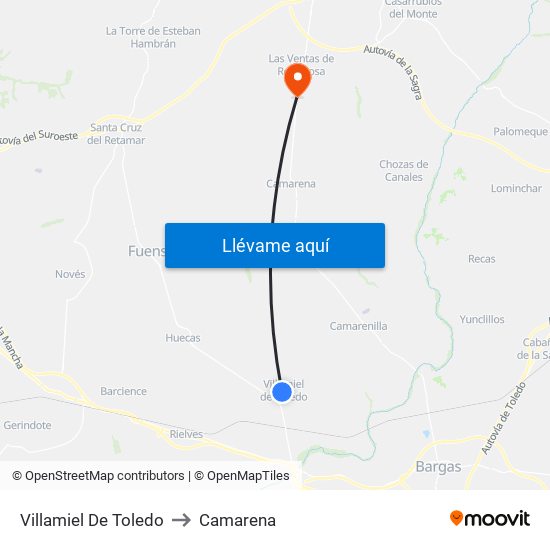Villamiel De Toledo to Camarena map