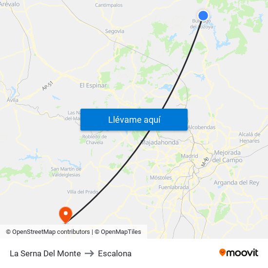 La Serna Del Monte to Escalona map