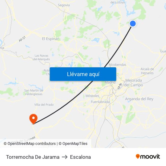 Torremocha De Jarama to Escalona map