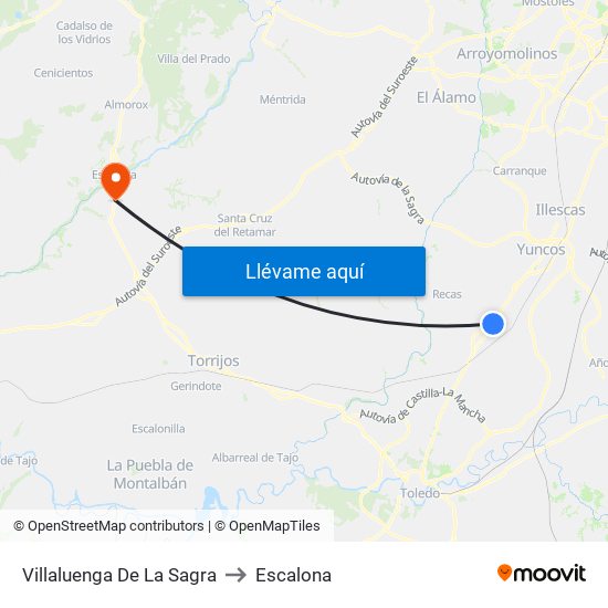 Villaluenga De La Sagra to Escalona map