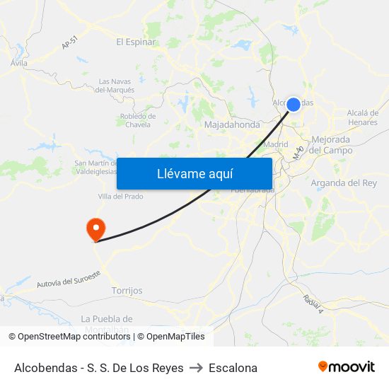 Alcobendas - S. S. De Los Reyes to Escalona map