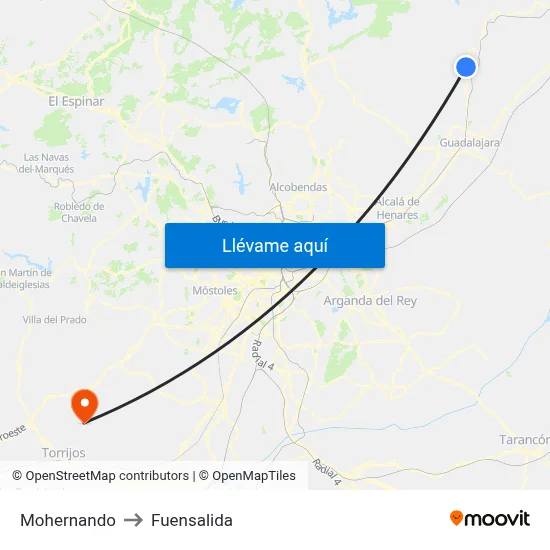 Mohernando to Fuensalida map
