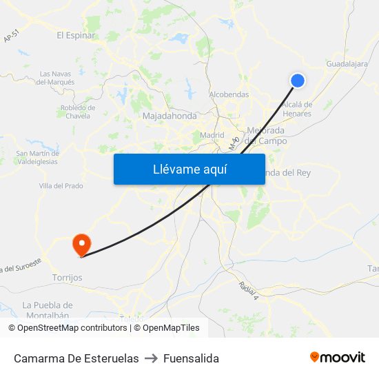 Camarma De Esteruelas to Fuensalida map