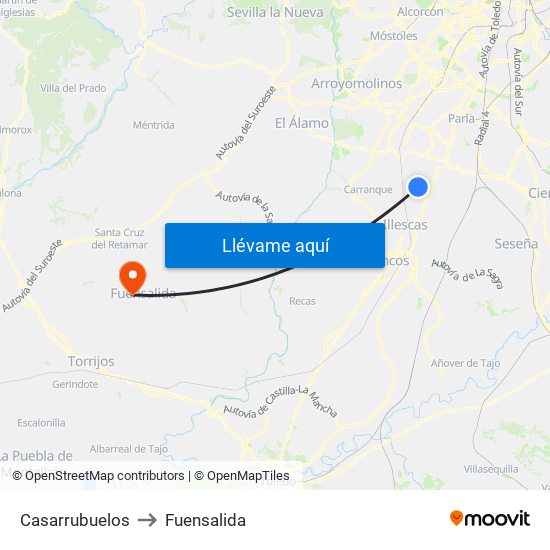 Casarrubuelos to Fuensalida map