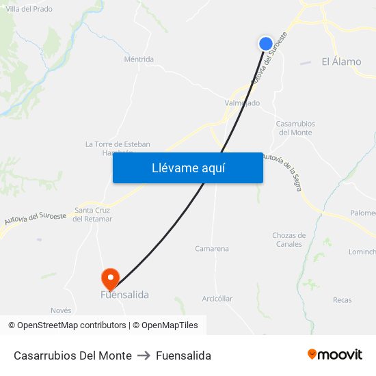 Casarrubios Del Monte to Fuensalida map