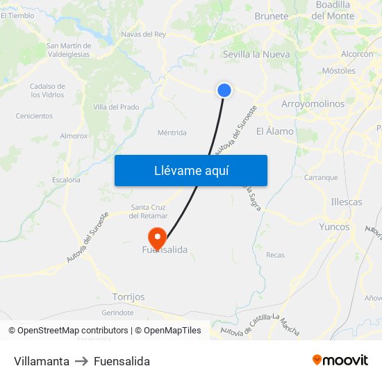 Villamanta to Fuensalida map