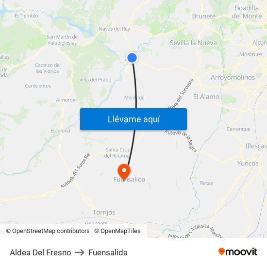 Aldea Del Fresno to Fuensalida map
