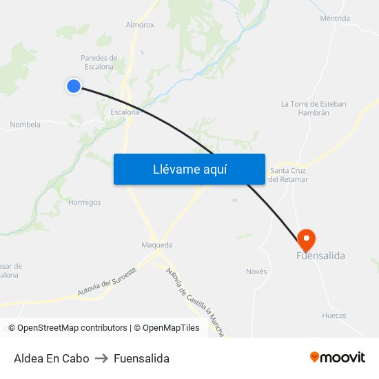 Aldea En Cabo to Fuensalida map