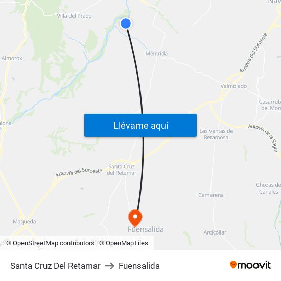 Santa Cruz Del Retamar to Fuensalida map