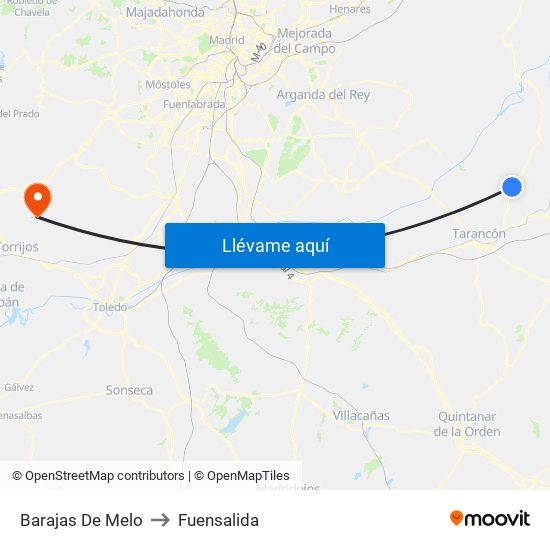 Barajas De Melo to Fuensalida map