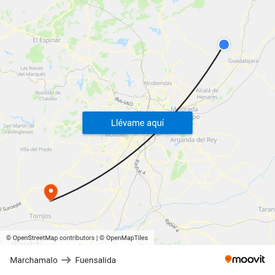 Marchamalo to Fuensalida map