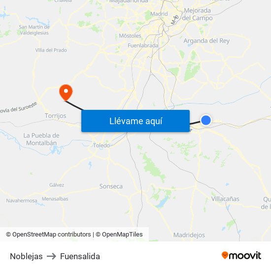 Noblejas to Fuensalida map