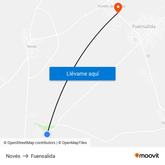 Novés to Fuensalida map