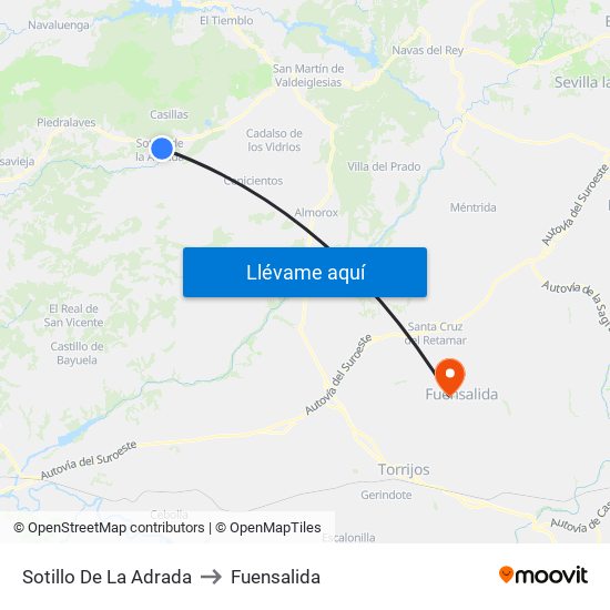 Sotillo De La Adrada to Fuensalida map