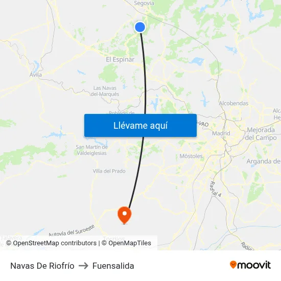 Navas De Riofrío to Fuensalida map