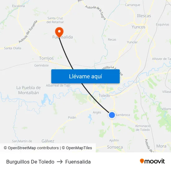 Burguillos De Toledo to Fuensalida map