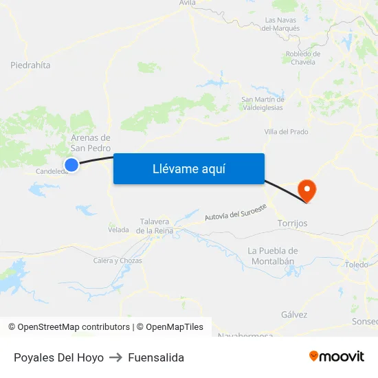 Poyales Del Hoyo to Fuensalida map