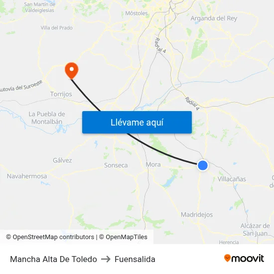 Mancha Alta De Toledo to Fuensalida map