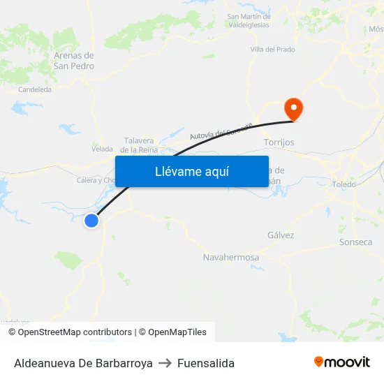 Aldeanueva De Barbarroya to Fuensalida map