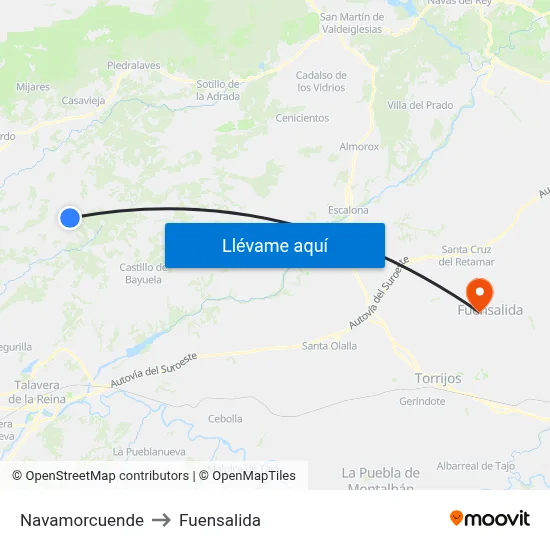 Navamorcuende to Fuensalida map