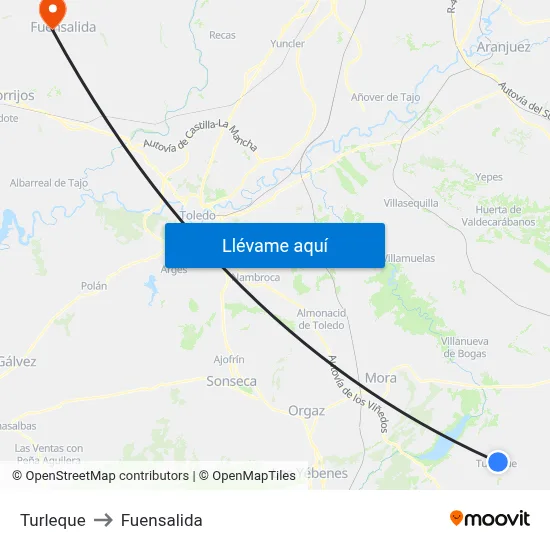 Turleque to Fuensalida map