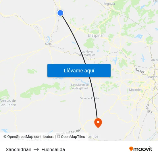 Sanchidrián to Fuensalida map