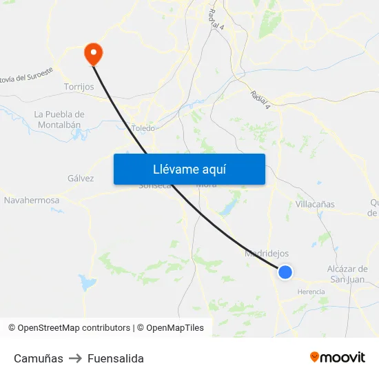 Camuñas to Fuensalida map