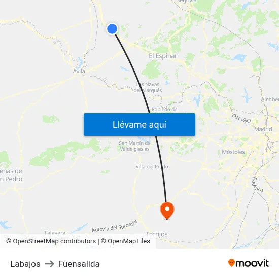 Labajos to Fuensalida map