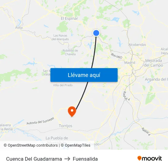 Cuenca Del Guadarrama to Fuensalida map