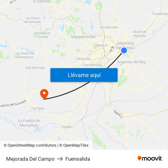 Mejorada Del Campo to Fuensalida map