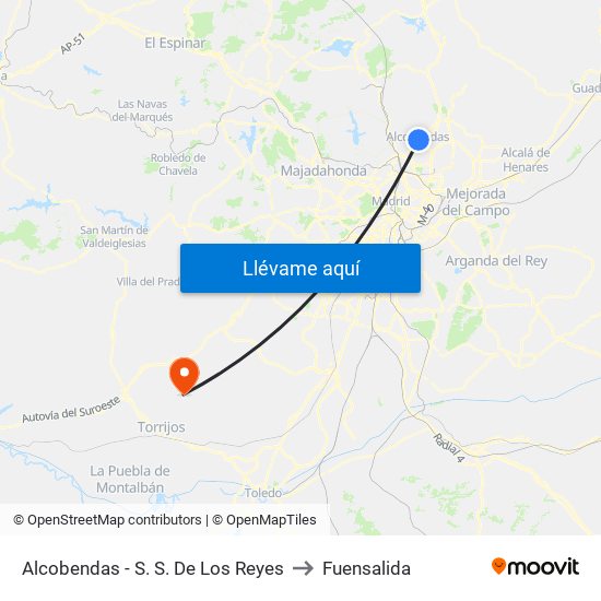 Alcobendas - S. S. De Los Reyes to Fuensalida map