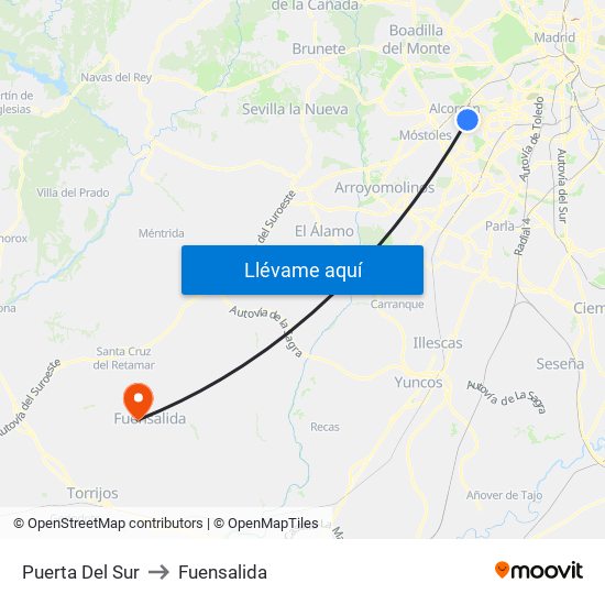 Puerta Del Sur to Fuensalida map