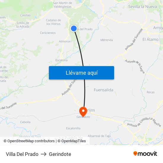 Villa Del Prado to Gerindote map