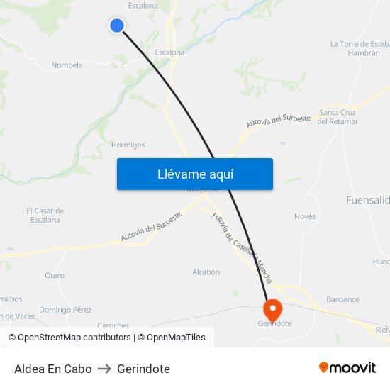 Aldea En Cabo to Gerindote map