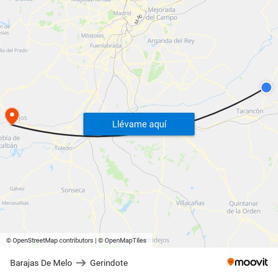 Barajas De Melo to Gerindote map
