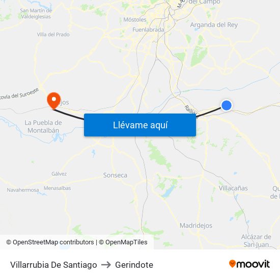 Villarrubia De Santiago to Gerindote map