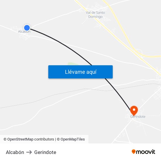 Alcabón to Gerindote map