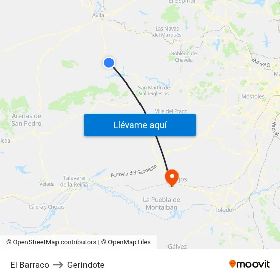El Barraco to Gerindote map